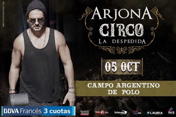 Ricardo Arjona en Argentina: Comenzó la venta general de entradas! 5 de octubre, Campo Argentino de Polo!