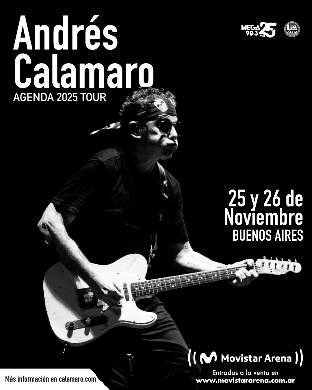 Andrés Calamaro se reencontrará con su público argentino en el Movistar Arena