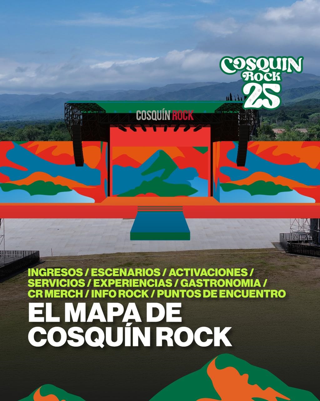 Cosquin Rock 2025 ¡Llegó el gran día! Mapa y Servicios