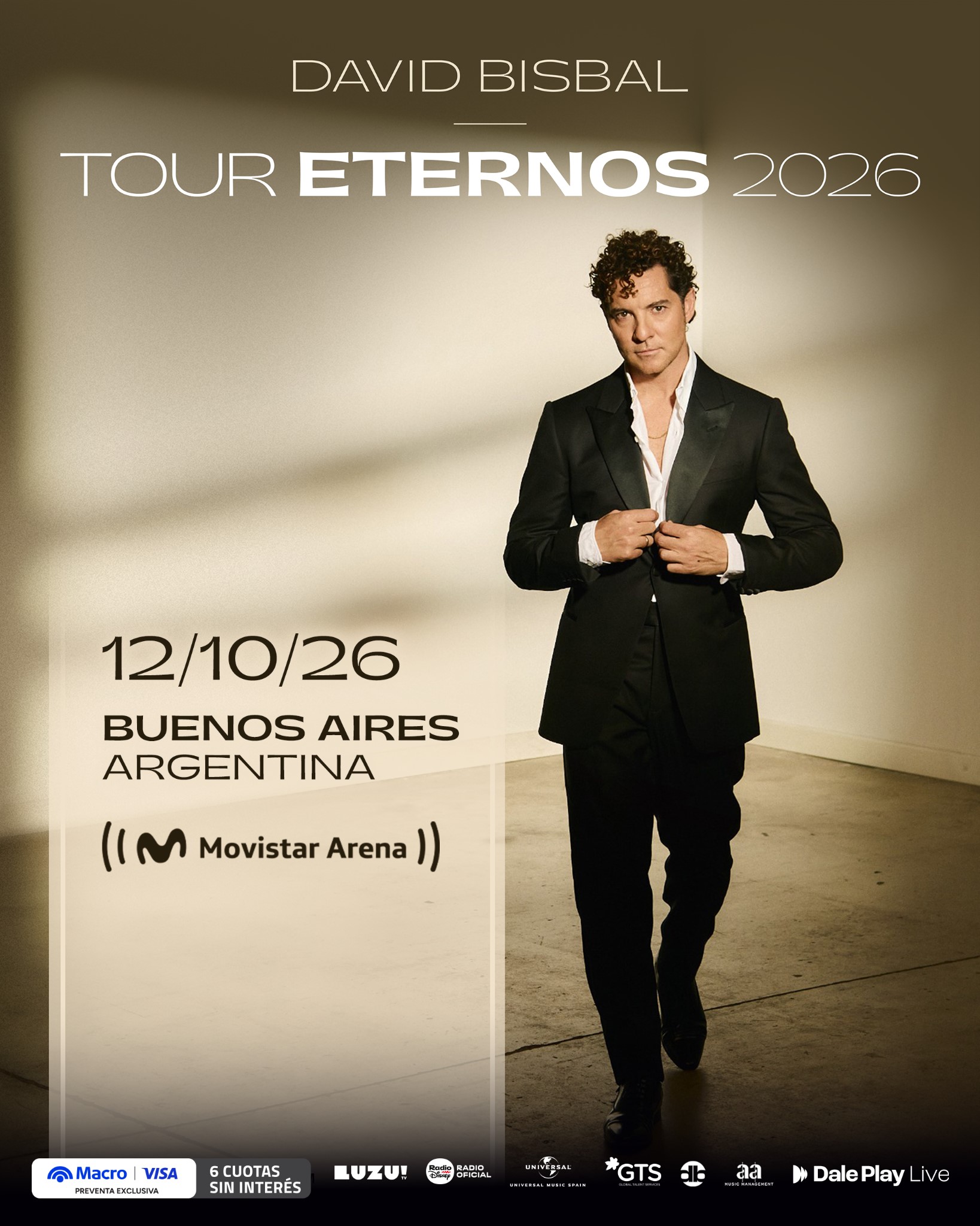 David Bisbal llega al Movistar Arena con su nuevo tour global