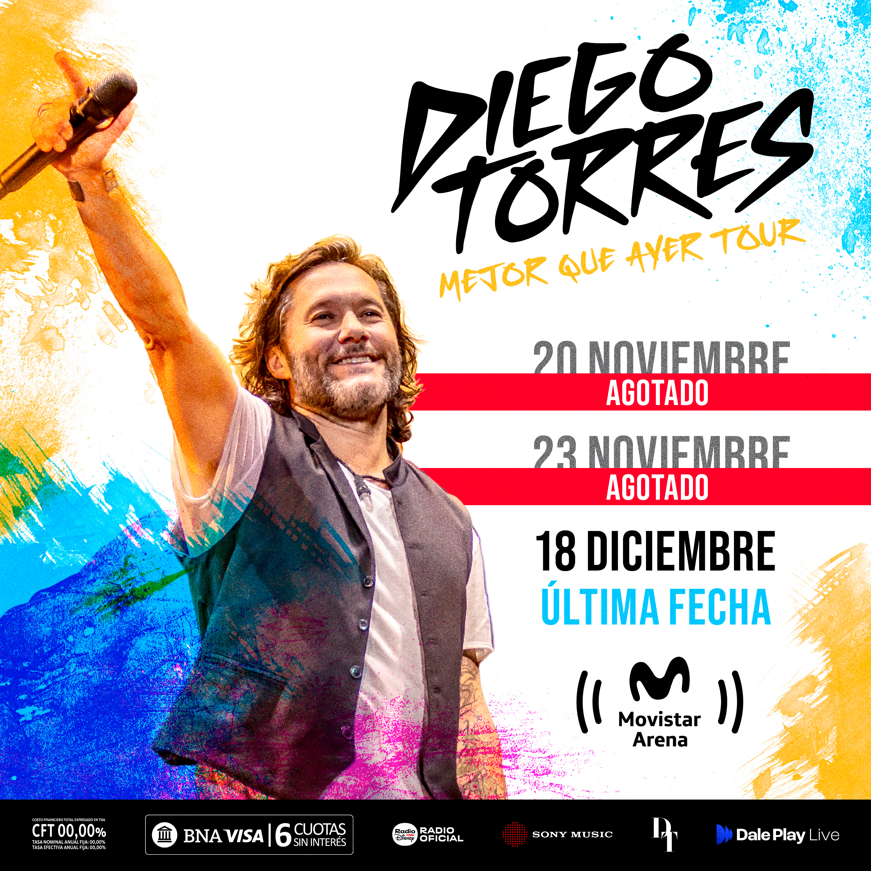 Diego Torres ¡Enamora con su nueva gira sumando una tercera y última fecha en Buenos Aires!