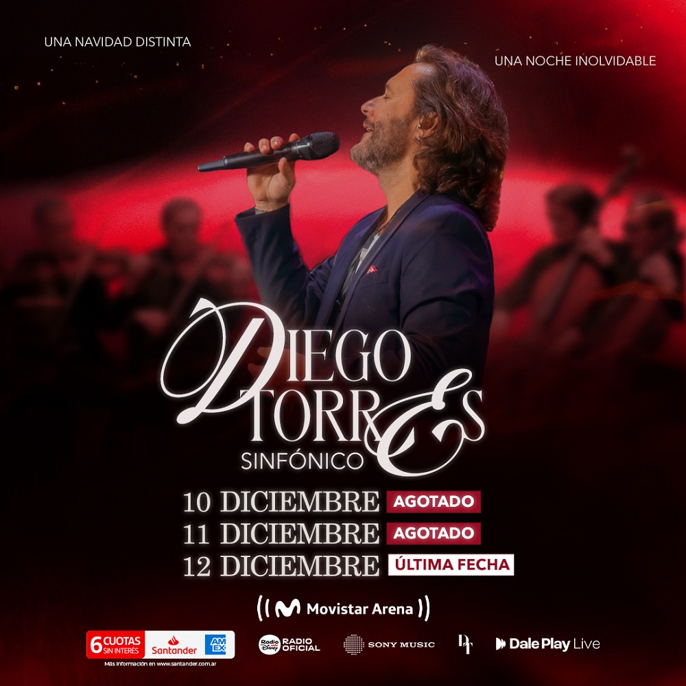 Diego Torres agrega una tercera y última fecha en el Movistar Arena 