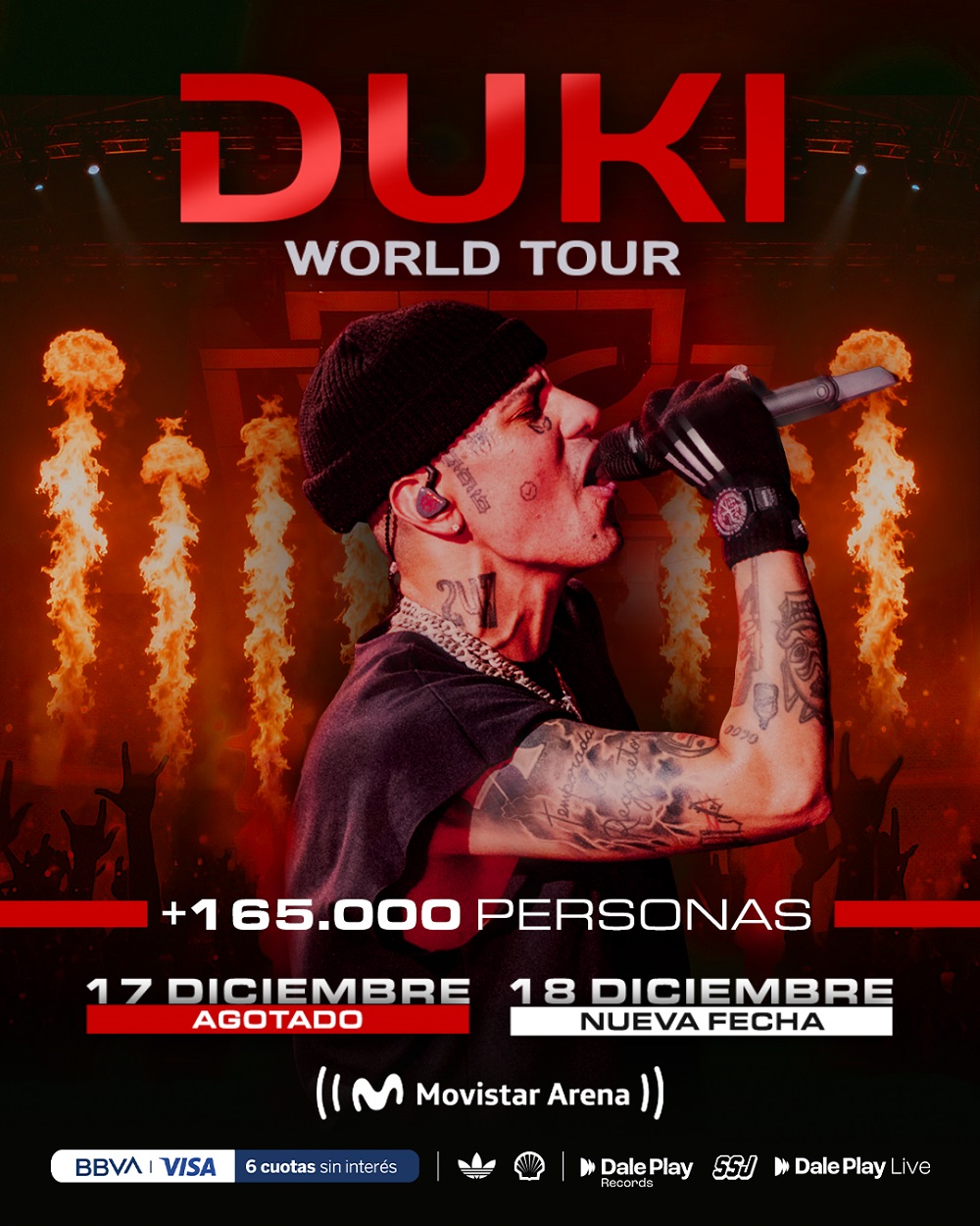 Duki sigue escribiendo historia y anuncia su Movistar Arena número 12