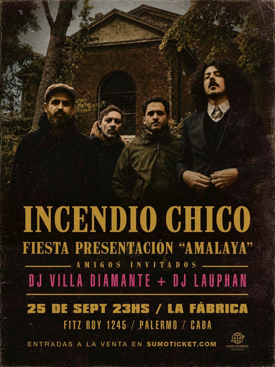 Incendio Chico anuncia la presentación oficial de su nuevo álbum "Amalaya" en Buenos Aires