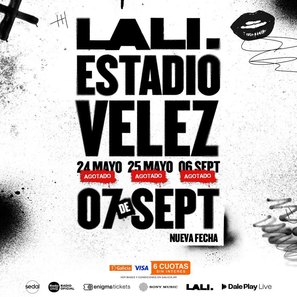 Lali, la locura no para: luego de agotar tres estadios, confirma una nueva fecha en Vélez