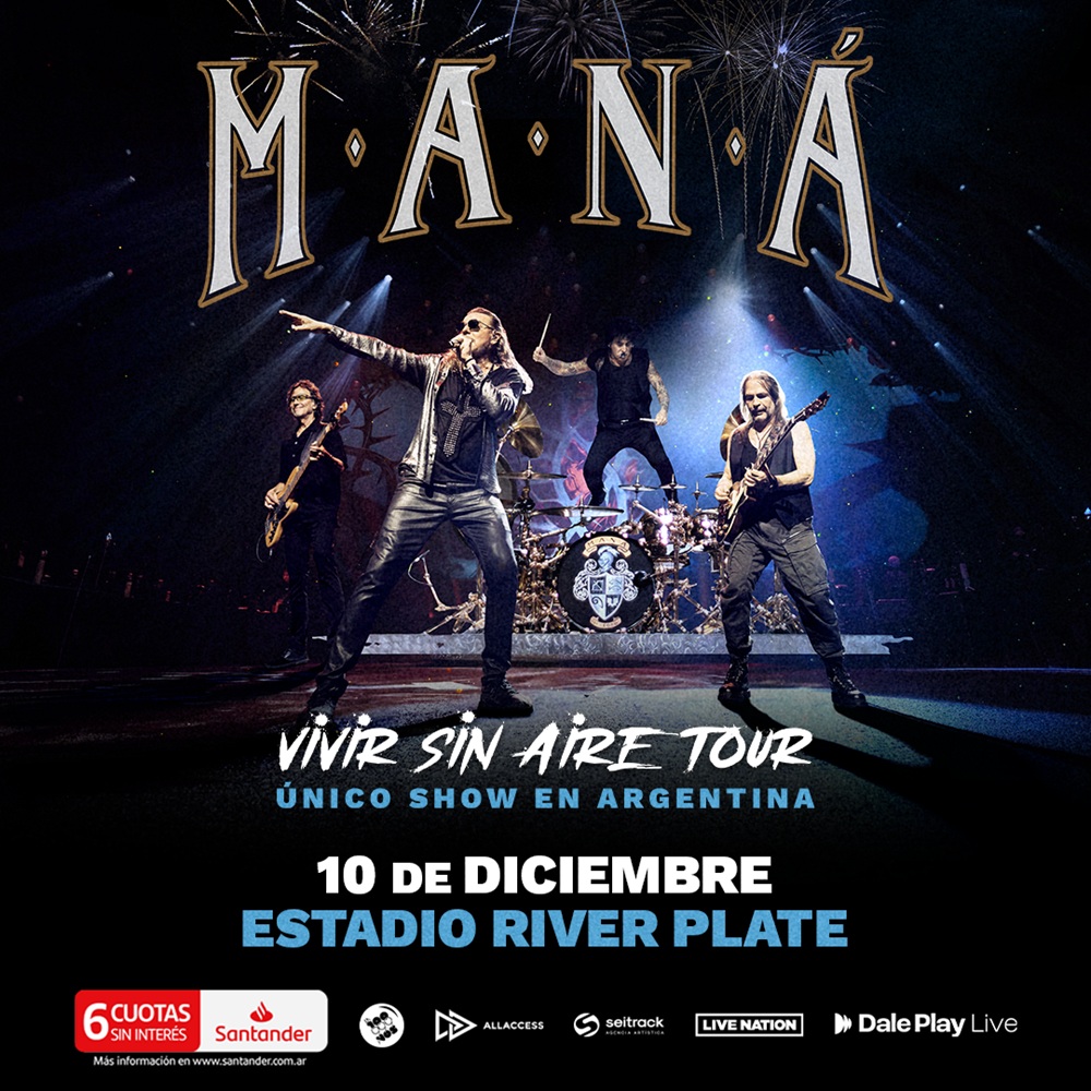 Maná llega a River: 10 de diciembre 2026 con Vivir Sin Aire Tour 