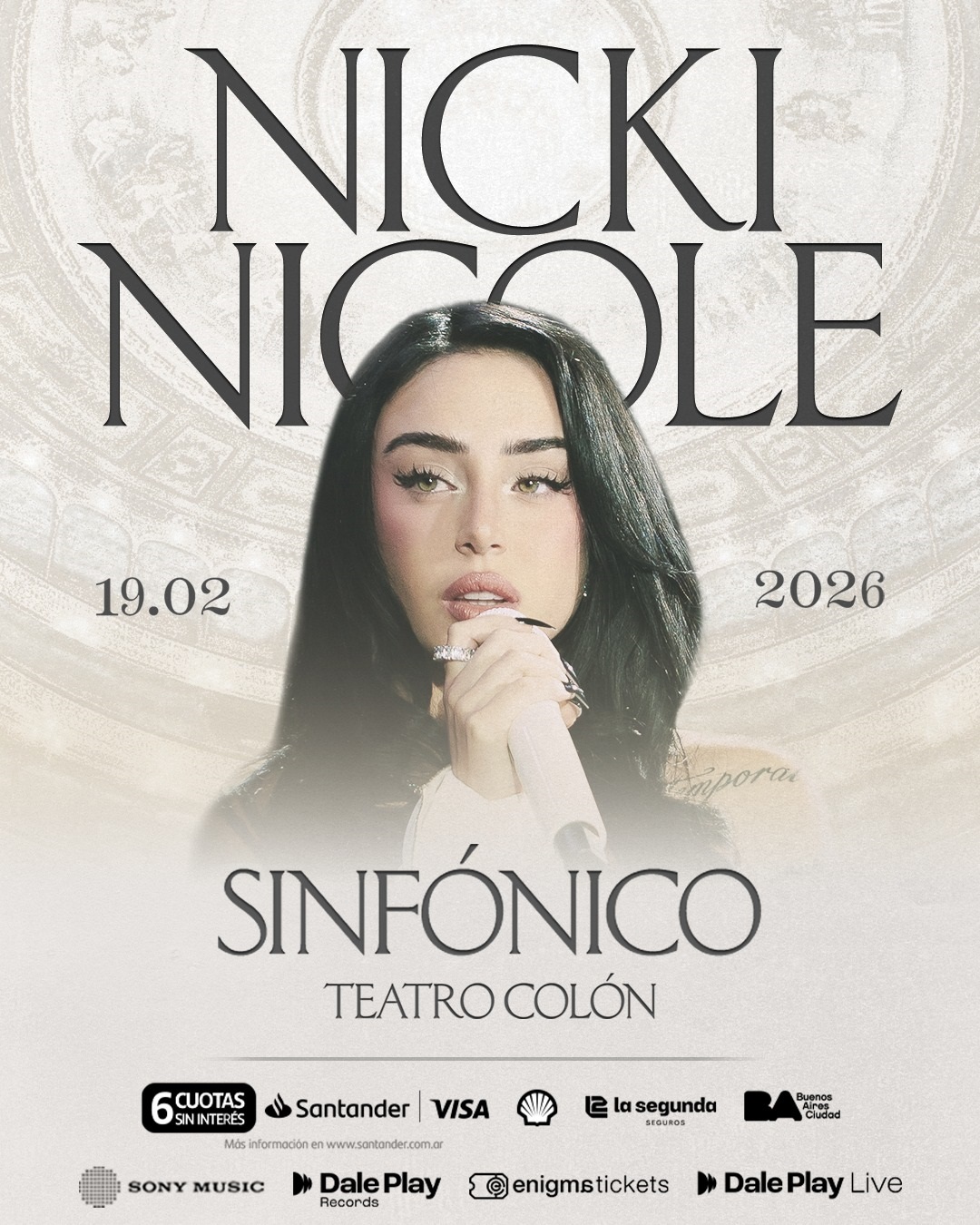 Nicki Nicole presenta una noche sinfónica en el Teatro Colón
