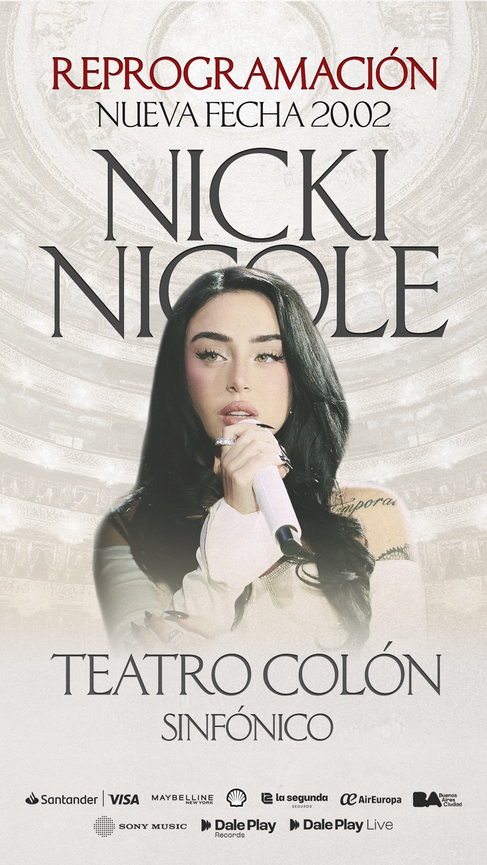 Nicki Nicole: reprogramación del show Sinfónico en el Teatro Colón