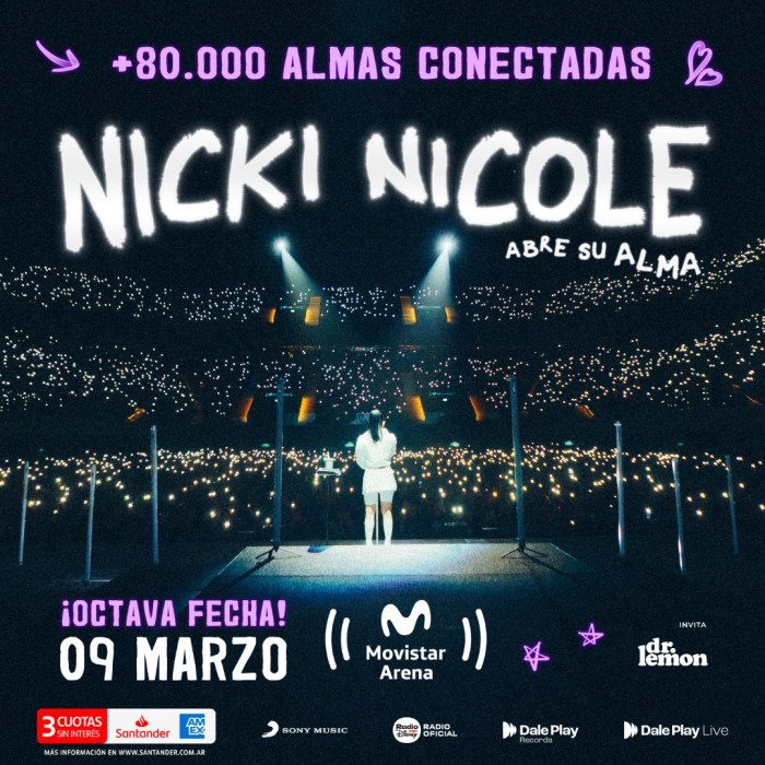 NICKI NICOLE comenzó la venta para su octavo Movistar Arena