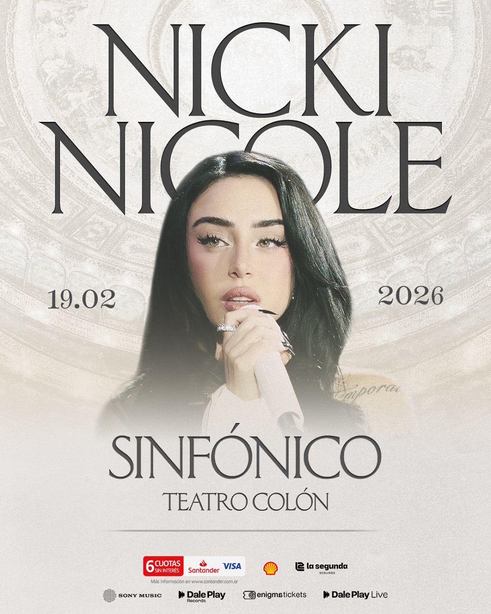 Nicki Nicole presenta una noche sinfónica en el Teatro Colón