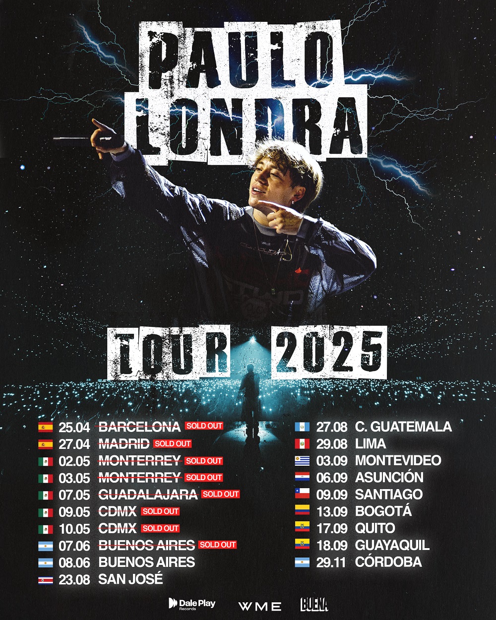 Paulo Londra anuncia nuevas fechas en Latinoamérica para su tour 2025