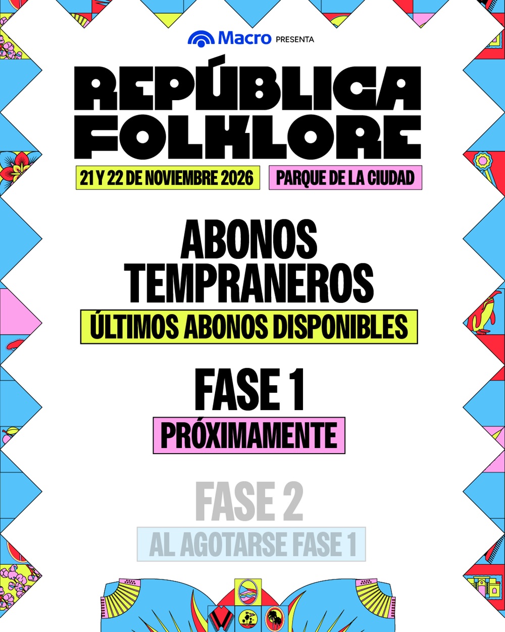 República Folklore: ¡quedan los últimos abonos tempraneros!
