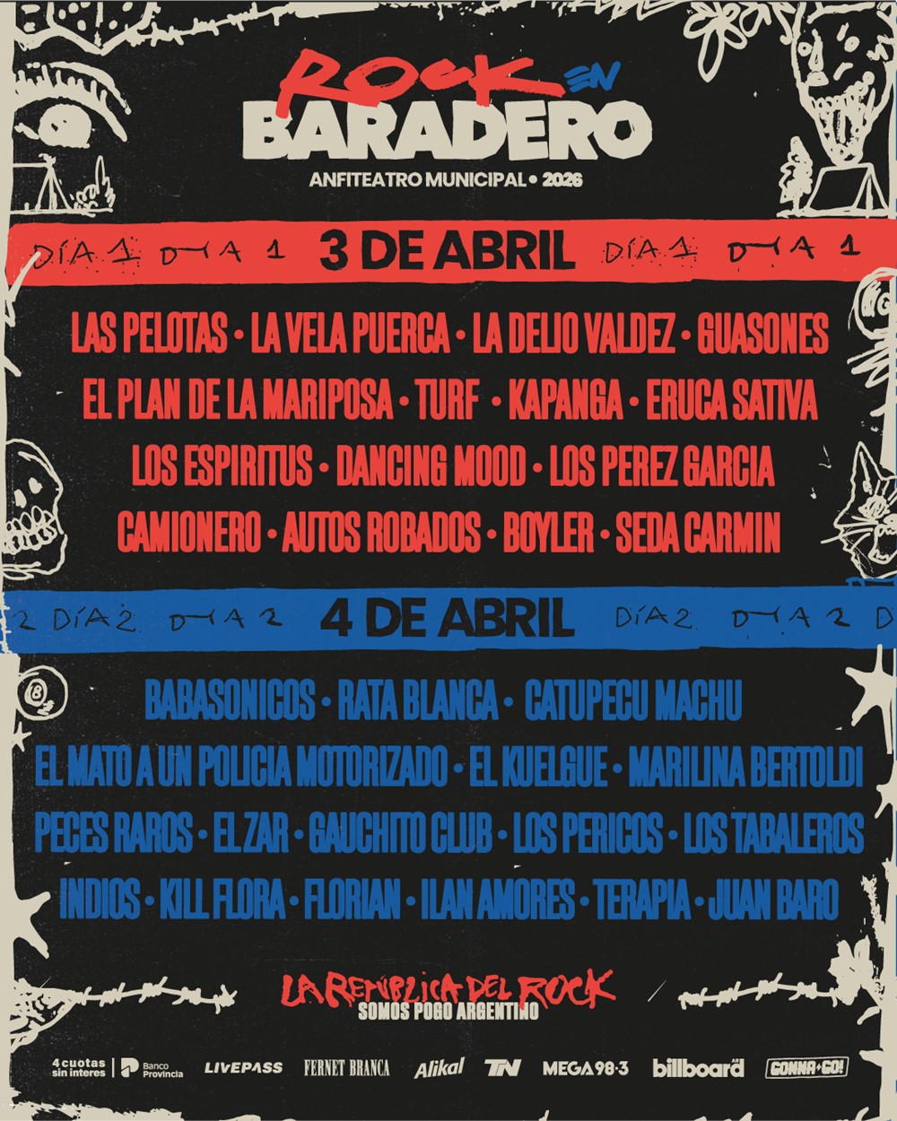 Rock en Baradero ¡anuncia su grilla por día!