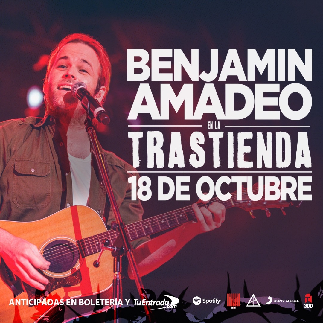 Benjamín Amadeo anunció su único show en Buenos Aires! 18 de octubre en La Trastienda!