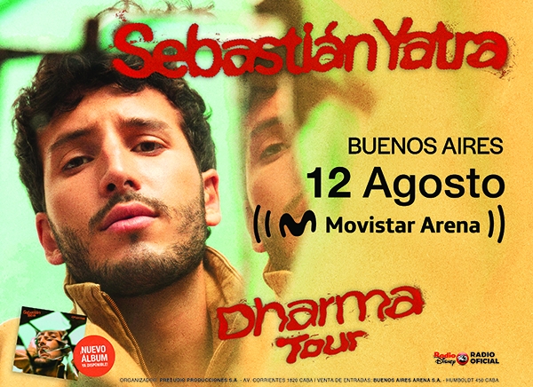 Sebastián Yatra anuncia las primeras fechas de su nueva gira "Dharma" por Argentina!