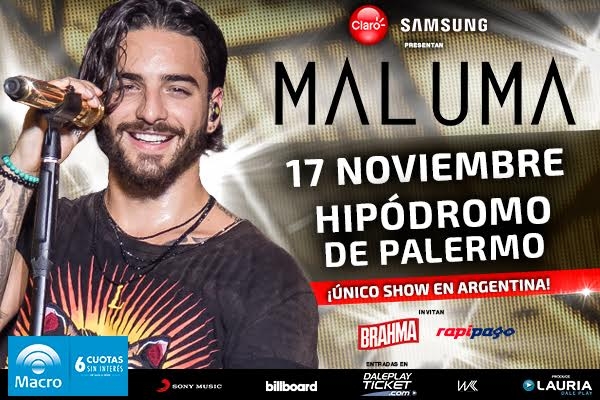 Maluma, comenzó la venta de entradas para su único show en Argentina el 17 de Noviembre!