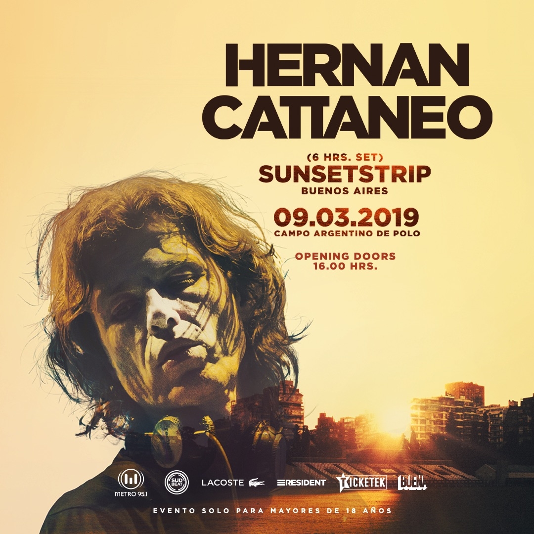 Hernán Cattáneo presenta "Sunsetstrip" Buenos Aires! 9 de marzo, Campo Argentino de Polo!