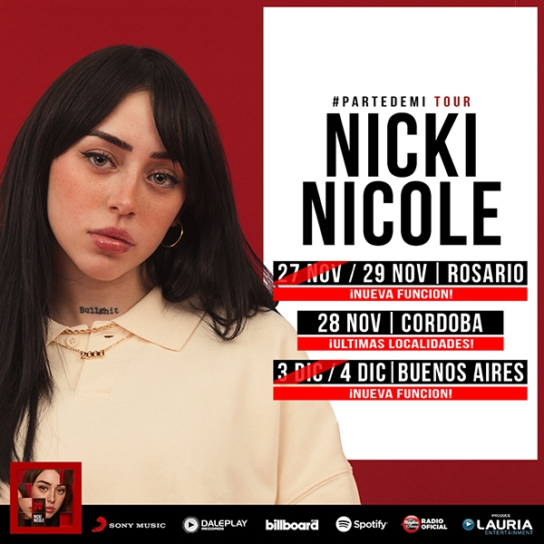 Locura por Nicki Nicole: Agota entradas y anuncia nuevas funciones!
