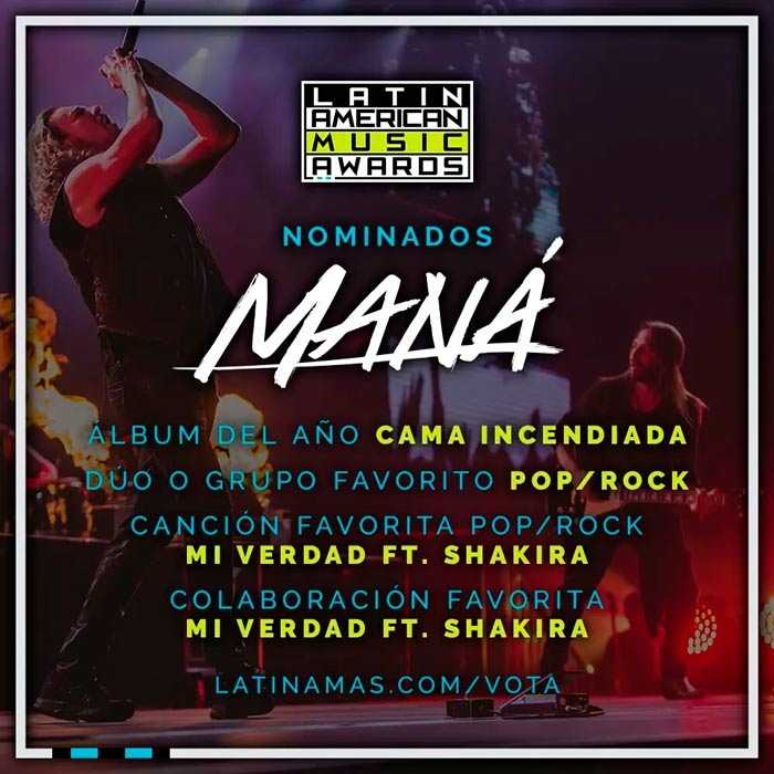 MANÁ nominados a los Latin American Music Awards 2015