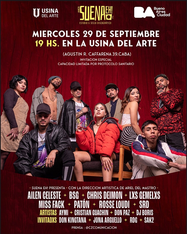 Suena Eh! Presenta a sus artistas en La Usina del Arte, 29 de Septiembre a las 19hs.