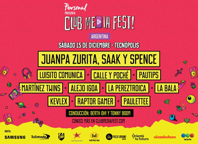 Vuelve el Club Media Fest a la Argentina! Preventa 1 Agotada! 15 de Diciembre, Tecnópolis!