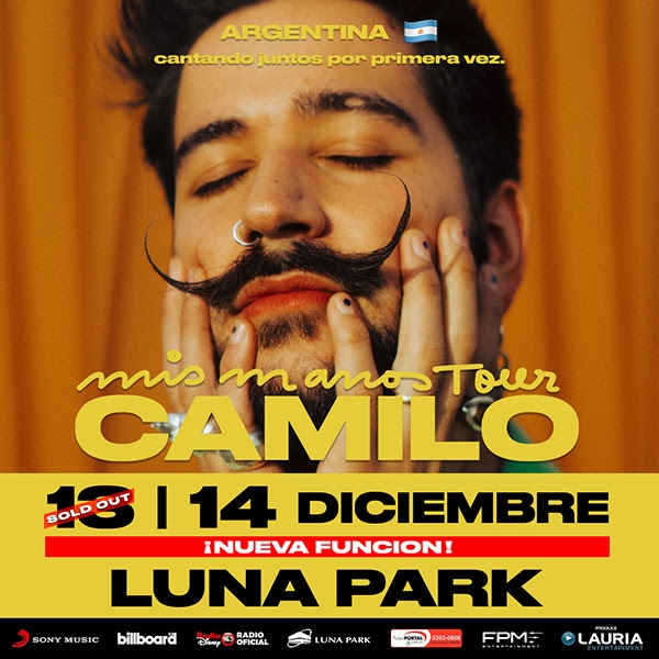 Furor por Camilo: Arrasa en 3 horas con su primer Luna Park y agrega nueva función!