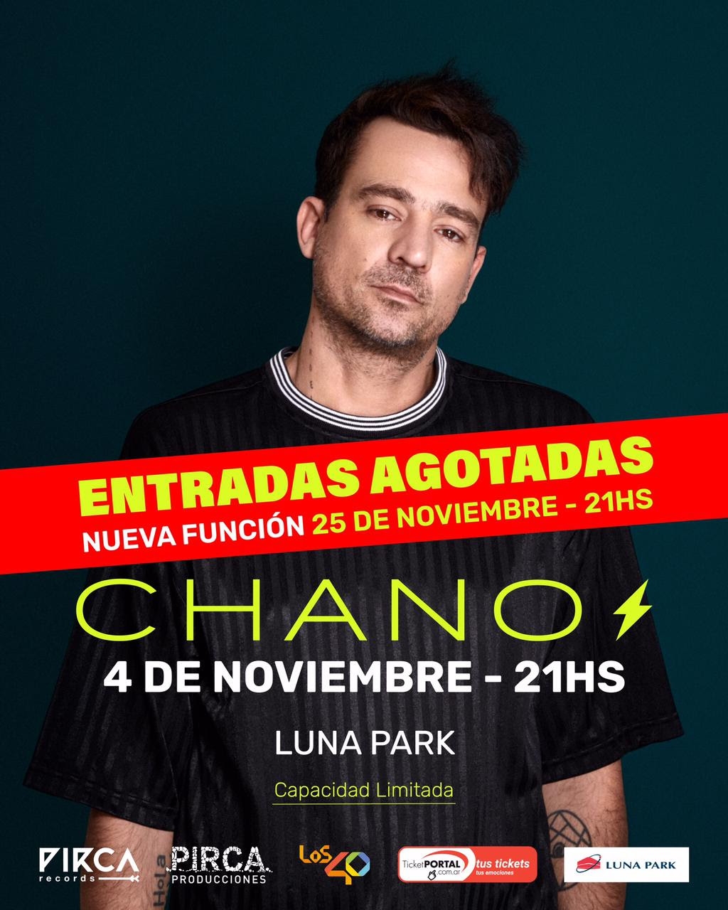 CHANO: Por entradas agotadas, nueva función en el Luna Park.