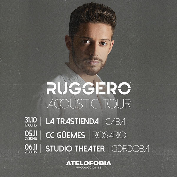 Ruggero anuncia su esperado Acoustic Tour por Argentina